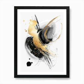 Abstract Gold And Black Painting 35 Art Print