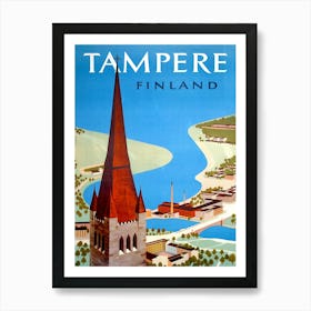 Tampere, Aerial View, Finland Art Print