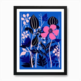 Blue Flower Illustration Bleeding Heart Dicentra 2 Art Print