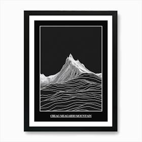 Creag Meagaidh Mountain Line Drawing 1 Poster Art Print