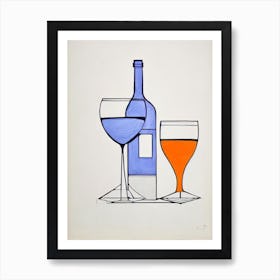 Aglianico Picasso Line Drawing Cocktail Poster Art Print