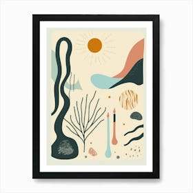 Cute Objects Abstract Illustration 14 Art Print