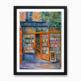 Paris Book Nook Bookshop 1 Art Print