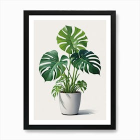 Monstera Obliqua Plant Living Room Art Print (2) Art Print