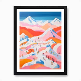 Abstract Impressionist Ski Hill 3 Art Print