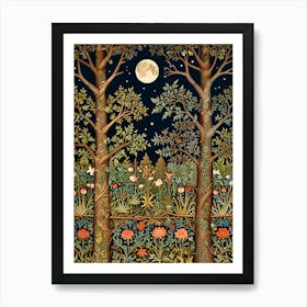 William Morris Moonlight In The Woods 23 Art Print