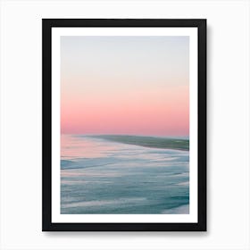 Filey Beach, North Yorkshire Pink Photography 2 Art Print