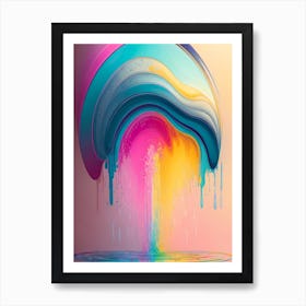 Pastel Colored Rain Art Print