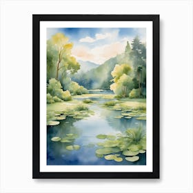 Watercolor Landscape Painting 2 Art Print