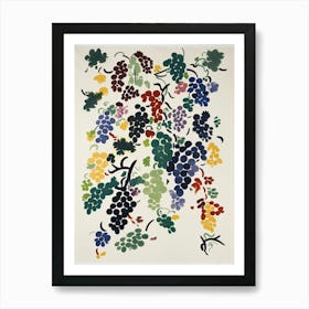 Grapes Fruit Drawing 1 Art Print