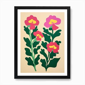 Cut Out Style Flower Art Snapdragon 4 Art Print