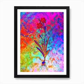 Coppertips Botanical in Acid Neon Pink Green and Blue n.0265 Art Print