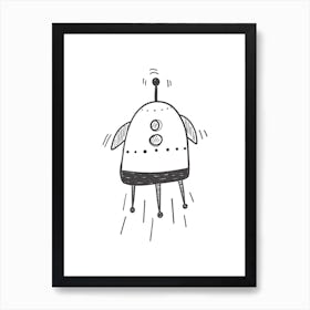 Rocket Ship Space Kids Room 4 1 Art Print