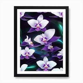 Orchids Seamless Pattern Art Print