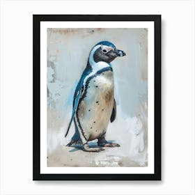 African Penguin Oamaru Blue Penguin Colony Oil Painting 1 Art Print