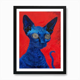 Blue Cat 15 Art Print