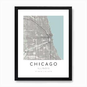 Chicago Map Print - Minimalist2 style Art Print