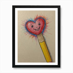 Heart Pencil Art Print