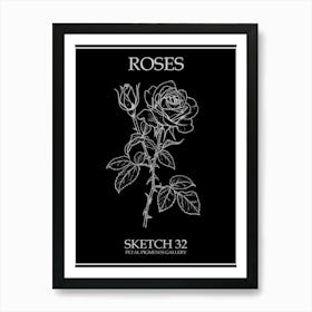 Roses Sketch 32 Poster Inverted Art Print