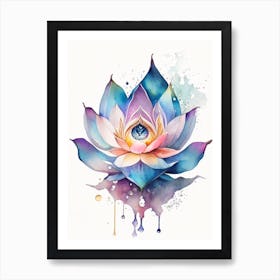 Lotus Flower, Symbol, Third Eye Watercolour 6 Art Print