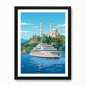 Bosphorus Cruise Prince Islands Pixel Art 7 Poster