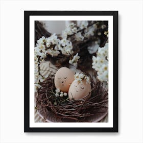 Easter Eggs In A Nest 4 Art Print