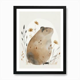 Charming Nursery Kids Animals Guinea Pig 2 Art Print