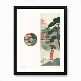 Kyoto Japan 8 Cut Out Travel Poster Art Print