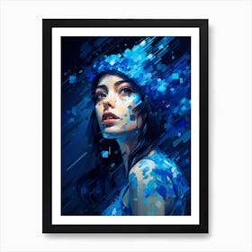 Digital Pixelation Abstract Lady 10 Art Print
