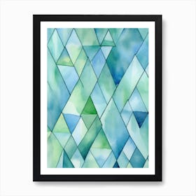 Watercolor Triangles 1 Art Print