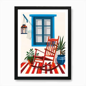 Rocking Chair In Front Of Window Art Print