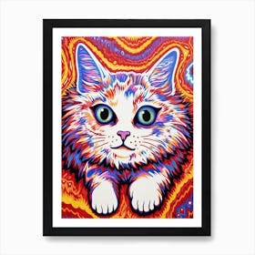 Louis Wain Kaleidoscope Psychedelic Cat 6 Art Print