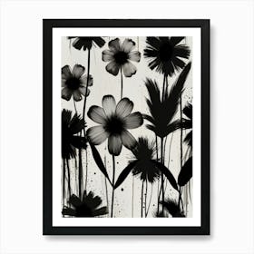 Black And White Flowers 3 Art Print