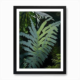 Silver Cloak Fern Cézanne Style Art Print