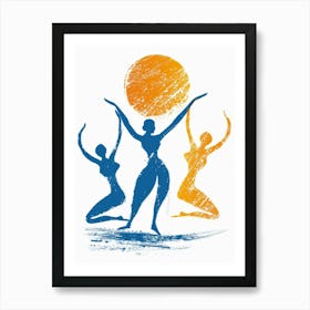 Women In Yoga Art Print