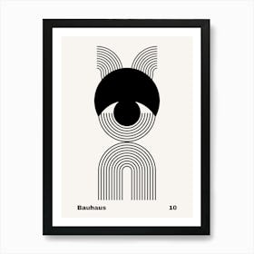 Geometric Bauhaus Poster B&W 10 Art Print