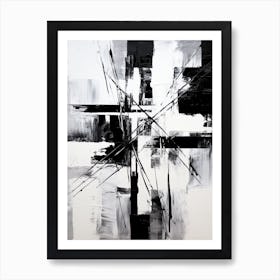 Chromatic Fusion Abstract Black And White 8 Art Print