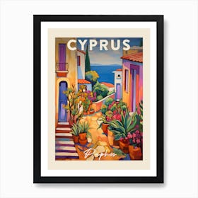 Paphos Cyprus 1 Fauvist Painting Travel Poster Art Print