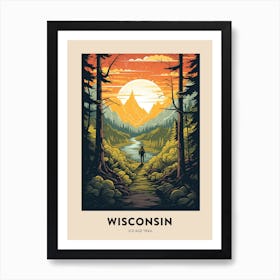 Ice Age Trail Usa Vintage Hiking Travel Poster Art Print