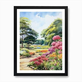 Norfolk Botanical Garden Usa Watercolour 1  Art Print