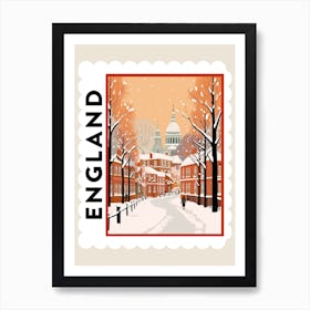 Retro Winter Stamp Poster Nottingham United Kingdom Art Print