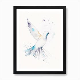 Dove Symbol Minimal Watercolour Art Print