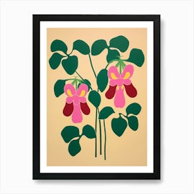 Cut Out Style Flower Art Bleeding Heart Dicentra 2 Art Print
