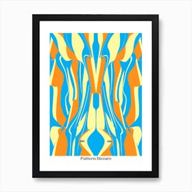 Pattern Bizarre In Bright Blue Art Print