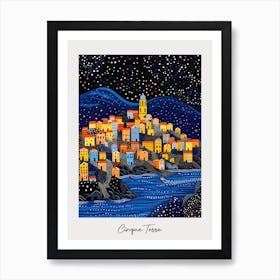 Poster Of Cinque Terre, Italy, Illustration In The Style Of Pop Art 1 Art Print