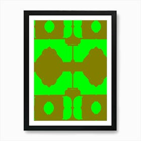 Green And Brown Abstract Pattern Art Print