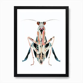 Colourful Insect Illustration Praying Mantis 14 Art Print