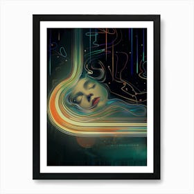 Abstract , dreamy, artwork print, "Sleeping In The Cosmos" Art Print