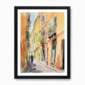 Livorno, Italy Watercolour Streets 1 Art Print