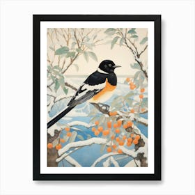 Winter Bird Painting Magpie 7 Art Print